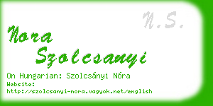 nora szolcsanyi business card