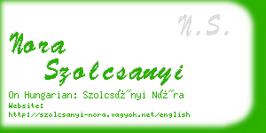 nora szolcsanyi business card